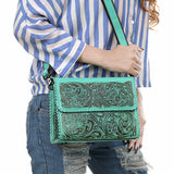 American Darling Crossbody Beautifully Hand Tooled Genuine Leather Western Women Bag Handbag Purse |