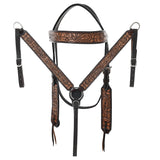 BAR H EQUINE Western Horse Headstall Breast Collar Set American Leather