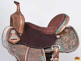 Flex Tree Western Horse Saddle In American Leather Barrel Trail Hilason