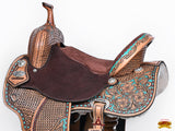 Flex Tree Western Horse Saddle In American Leather Barrel Trail Hilason