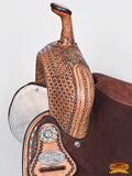 Flex Tree Western Horse Saddle In American Leather Barrel Trail Hilason