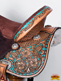 Flex Tree Western Horse Saddle In American Leather Barrel Trail Hilason