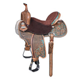 Flex Tree Western Horse Saddle In American Leather Barrel Trail Hilason
