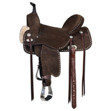 16 Flex Tree W. H. Saddle American Leather Barrel Trail Hilason – by Hilason – Cowboy and equestrian accessories