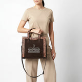 American Darling Western Leather Tote Bag – Hand-Tooled Accents, Premium Genuine Suede Leather, Spacious Everyday Carry Tote