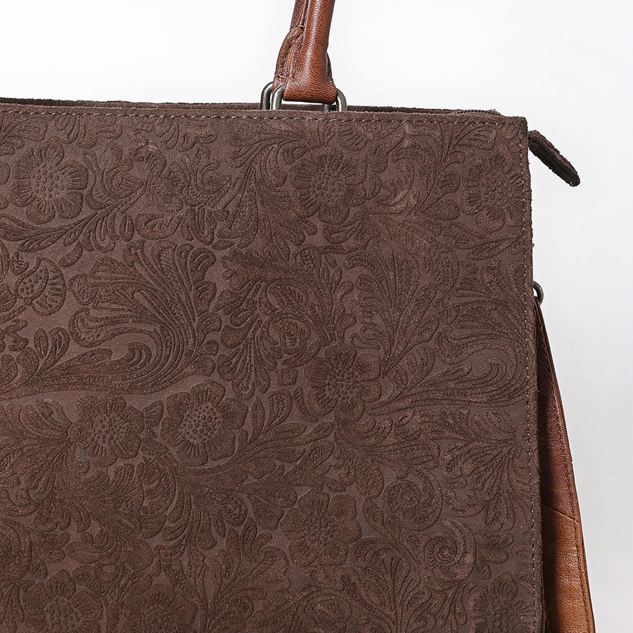 American Darling Western Leather Damascus Tote Bag – Premium Genuine Leather, Structured Body, Spacious Interior, Everyday Carry Tote with YKK Zipper