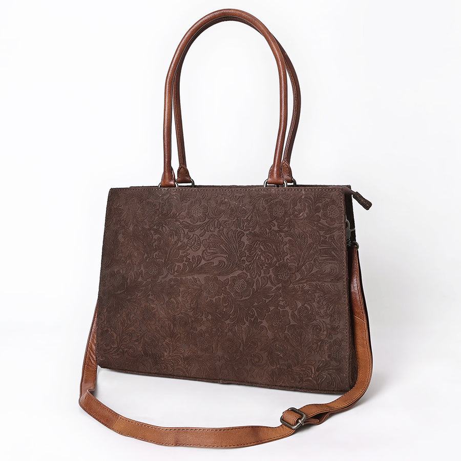 American Darling Western Leather Damascus Tote Bag with Genuine Leather Handles and Spacious Interior - Uhorse