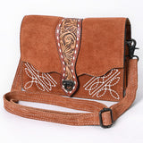 American Darling Crossbody Hand Tooled Genuine Suede Leather Women Bag Western Handbag Purse