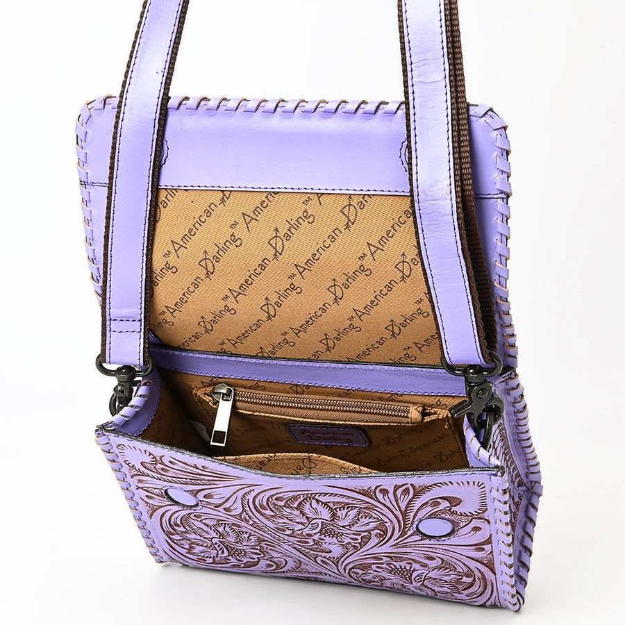 American Darling Crossbody Beautifully Hand Tooled Genuine Leather Western Women Bag Handbag Purse