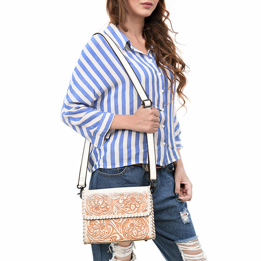 American Darling Crossbody Beautifully Hand Tooled Genuine Leather Western Women Bag Handbag Purse