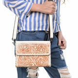 American Darling Crossbody Beautifully Hand Tooled Genuine Leather Western Women Bag Handbag Purse |