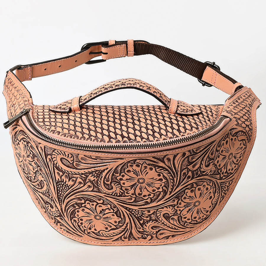 American Darling Fanny Pack Hand Tooled Genuine Western Leather Women Bag Handbag Purse