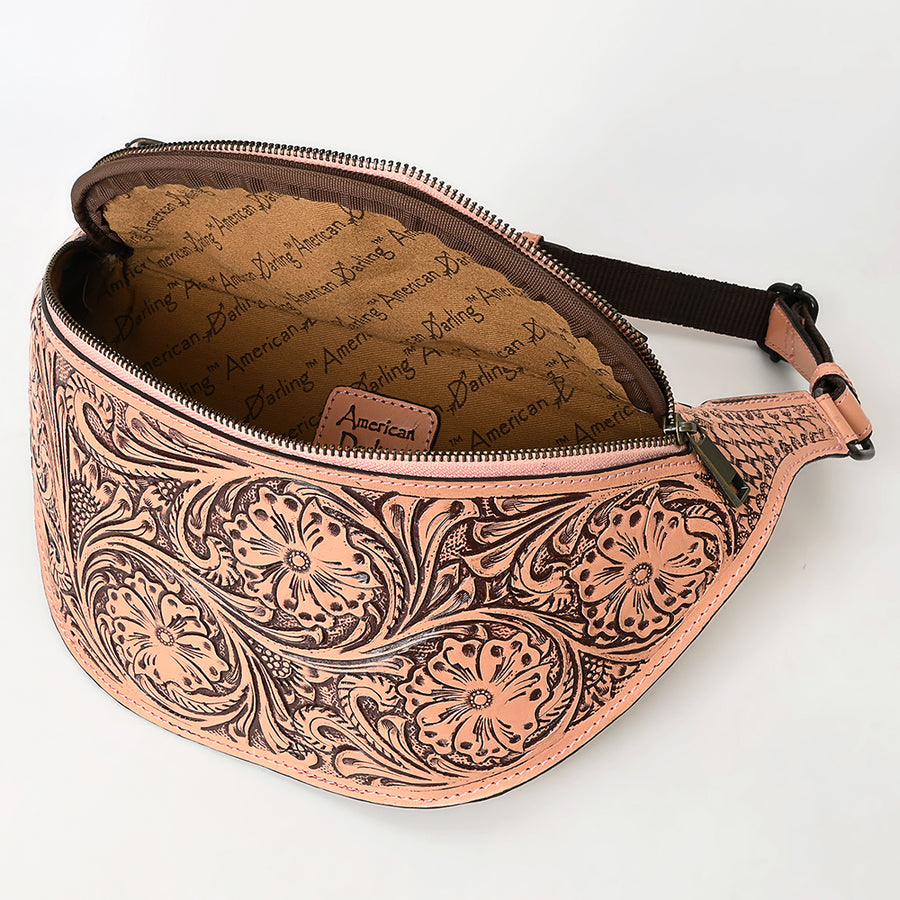 American Darling Fanny Pack Hand Tooled Genuine Western Leather Women Bag Handbag Purse