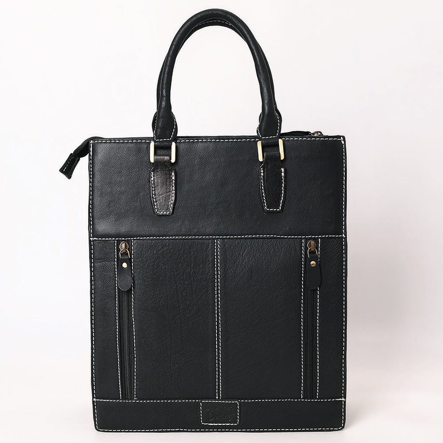 American Darling Hand Tooled Floral Carved Vegetable-Tanned Full Grain Genuine Leather Tote Bag with YKK Zipper