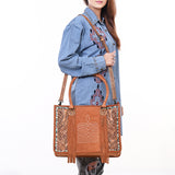 American Darling Tote Hand Tooled Suede Genuine Western Leather Women Bag Handbag Purse