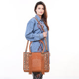 American Darling Tote Hand Tooled Suede Genuine Western Leather Women Bag Western Handbag Purse