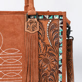 American Darling Tote Hand Tooled Suede Genuine Western Leather Women Bag Western Handbag Purse