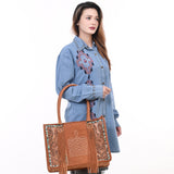 American Darling Tote Hand Tooled Suede Genuine Western Leather Women Bag Western Handbag Purse