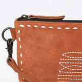 American Darling ADBG1652 Wristlet Zipper Pocket Suede Genuine Western Leather Women Bag Western Handbag Purse