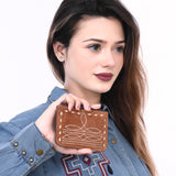 American Darling ADBG1655 Card-Holder Suede Genuine Western Leather Women and Men Zipper Pocket