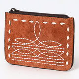 American Darling ADBG1655 Card-Holder Suede Genuine Western Leather Women and Men Zipper Pocket