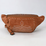 American Darling ADBG1660 Fanny Pack Hand Tooled Suede Genuine Western Leather Women Bag Western Handbag Purse