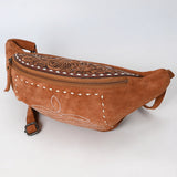 American Darling ADBG1660 Fanny Pack Hand Tooled Suede Genuine Western Leather Women Bag Western Handbag Purse