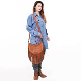 American Darling ADBG1663 Cross Body Hand Tooled Suede Genuine Leather Women Bag Western Handbag Purse