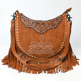 American Darling ADBG1663 Cross Body Hand Tooled Suede Genuine Leather Women Bag Western Handbag Purse