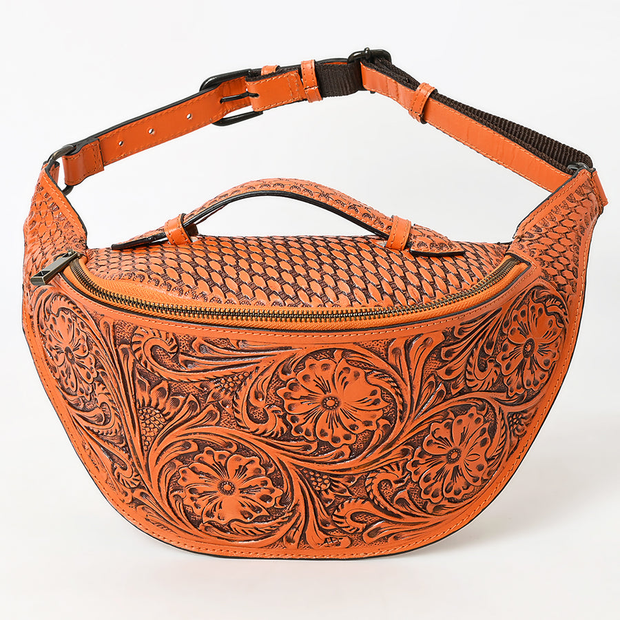 American Darling Fanny Pack Hand Tooled Genuine Western Leather Women Bag Handbag Purse