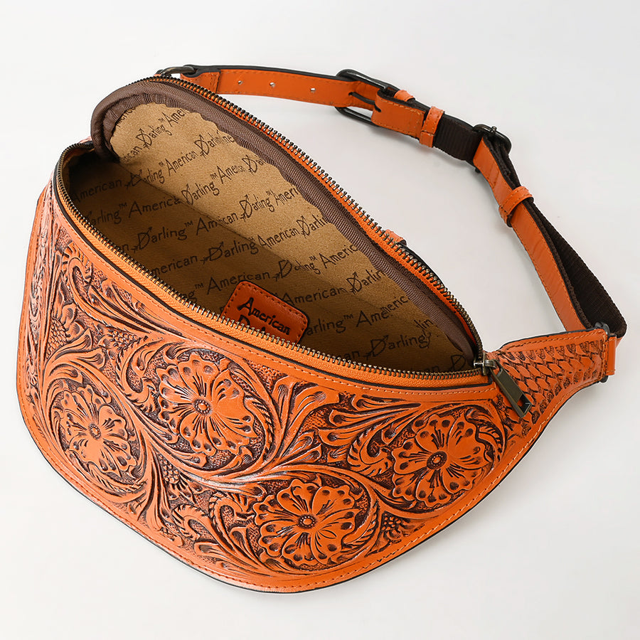American Darling Fanny Pack Hand Tooled Genuine Western Leather Women Bag Handbag Purse