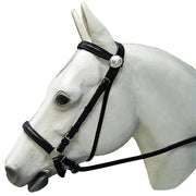 Hilason Leather Bitless Bitfree English Bridle With Reins Black