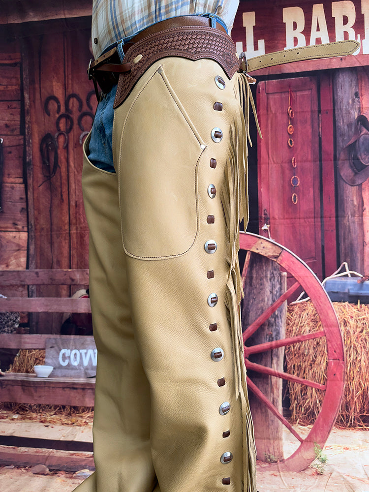 K Bar J Leather Company Cowboy Puncher Versality Vintage Riding Rodeo Chaps