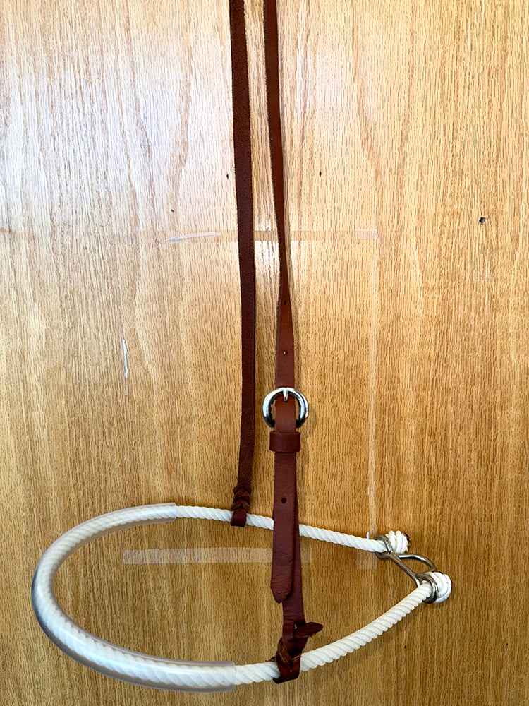HILASON Western Tack Round Nose Working Single Rope Noseband Bosal Tan