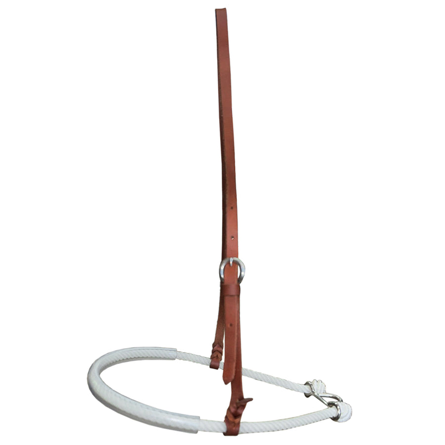 HILASON W. Tk. Round Nose Working Single Rope Noseband Bosal Tan – by Hilason – Cowboy and equestrian accessories