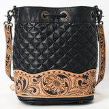 ADBG1670 Bucket Hand Tooled Genuine Leather Women Bag