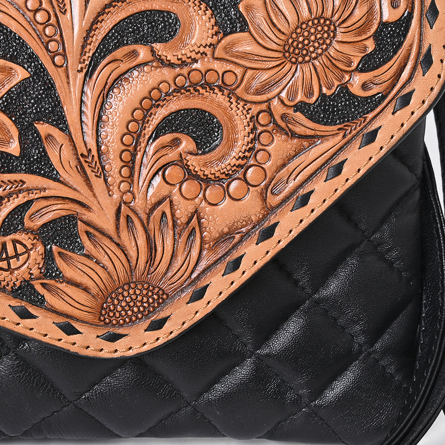 American Darling Wallet Genuine Western Leather Women Bag | Handbag Purse Hand Tooled Travel Jewelry Case
