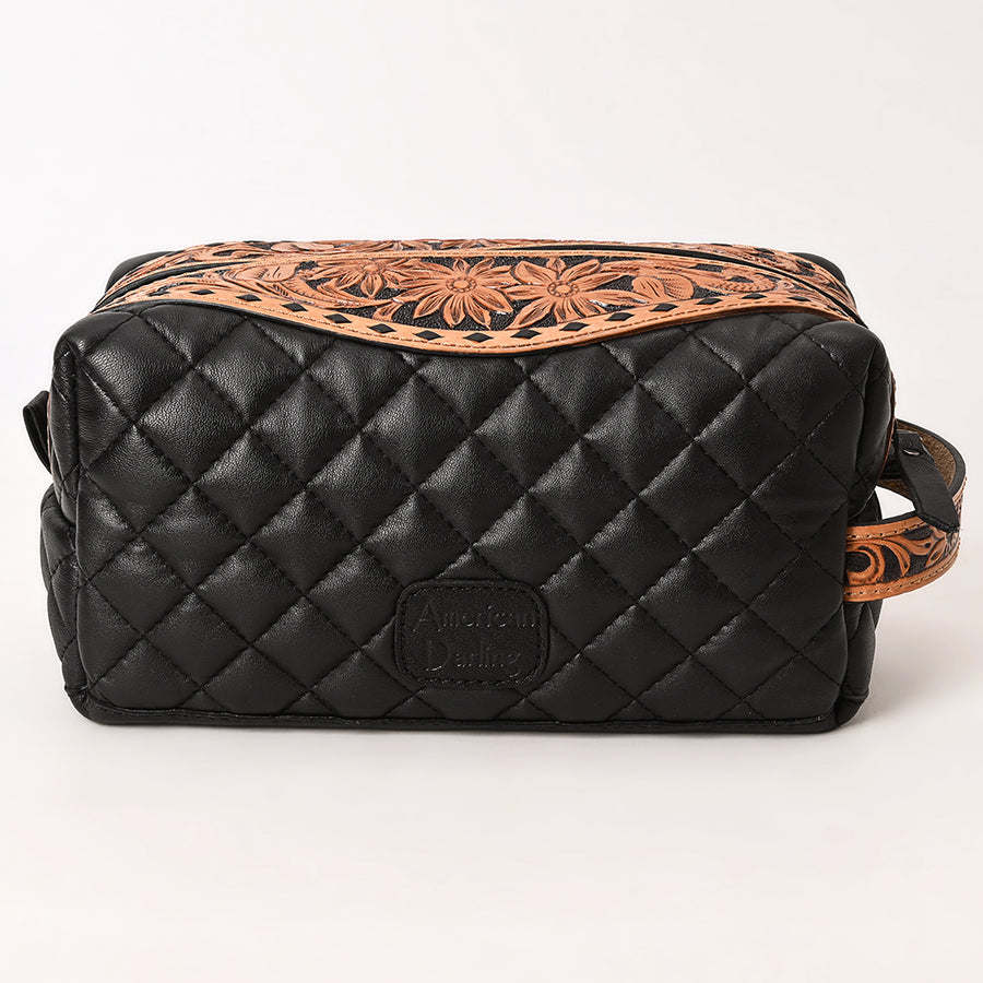 American Darling Toiletry Hand Tooled Genuine Leather Western Women Bag Handbag | Purse for