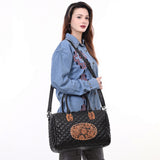 American Darling ADBG1681 Briefcase Hand Tooled Genuine Leather women bag western Handbag Purse