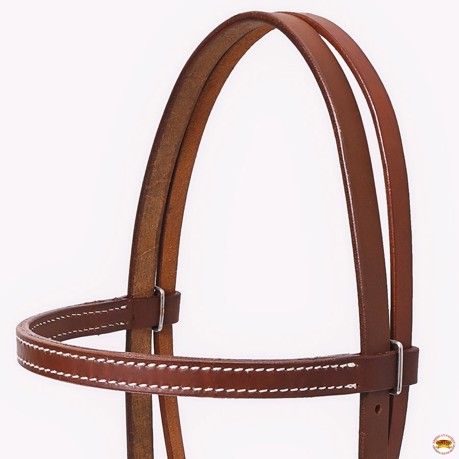 Hilason Western Horse Noseband Rawhide Genuine Leather Sidepull Headstall
