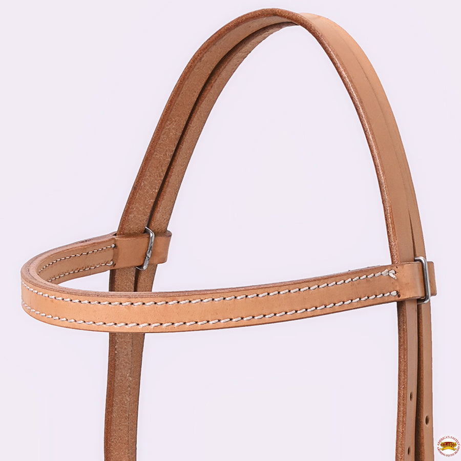 Hilason Western Horse Noseband Rawhide Genuine Leather Sidepull Headstall