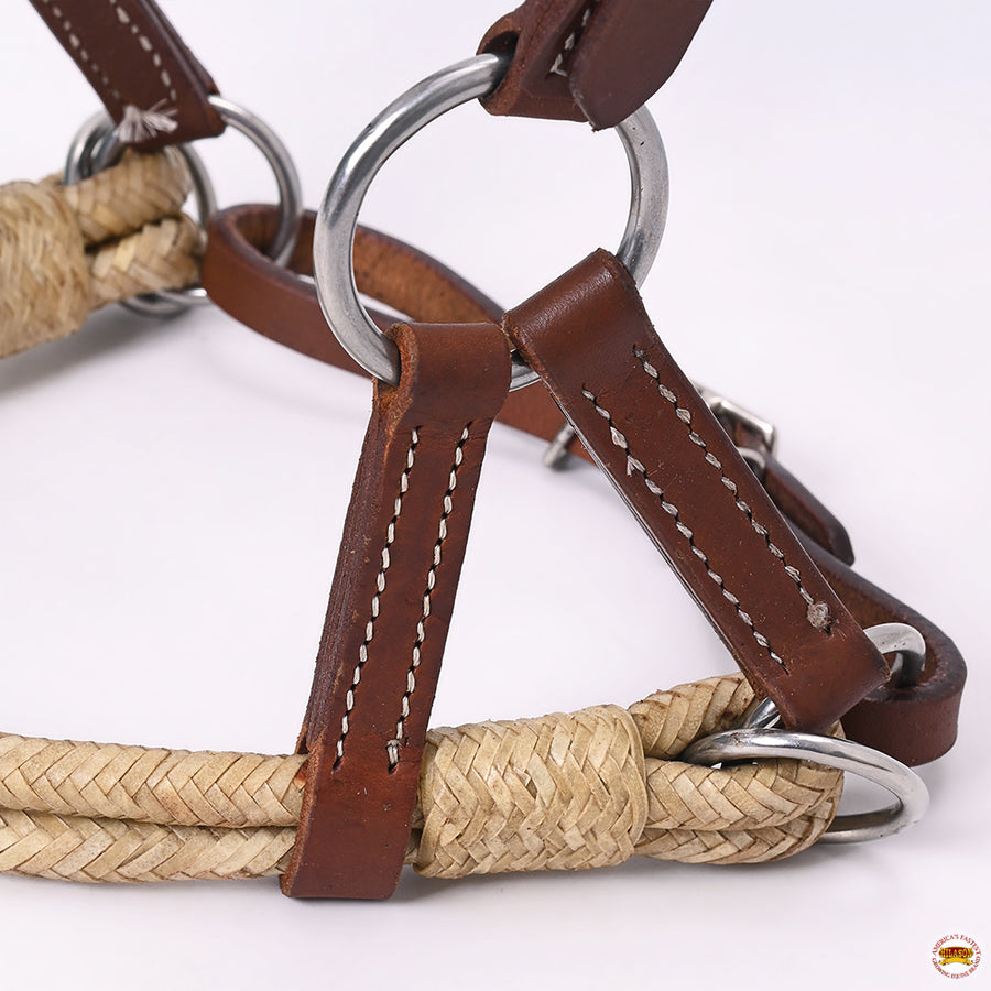 Hilason Western Horse Noseband Rawhide Genuine Leather Sidepull Headstall