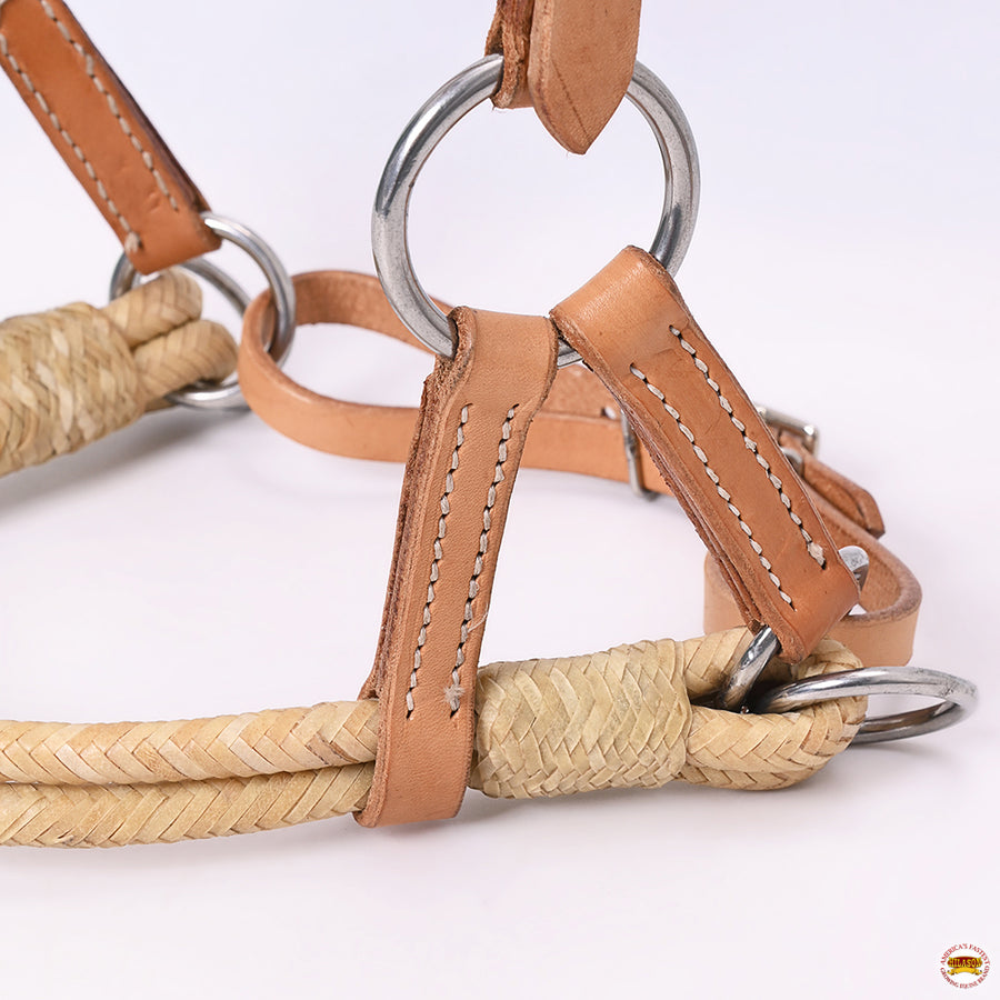 Hilason Western Horse Noseband Rawhide Genuine Leather Sidepull Headstall