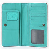 American Darling Western Black Clutch Bag Handcrafted from Genuine Suede Leather | Boot Stitched Design, Buckstitch Trim & Multi-Compartment Interior