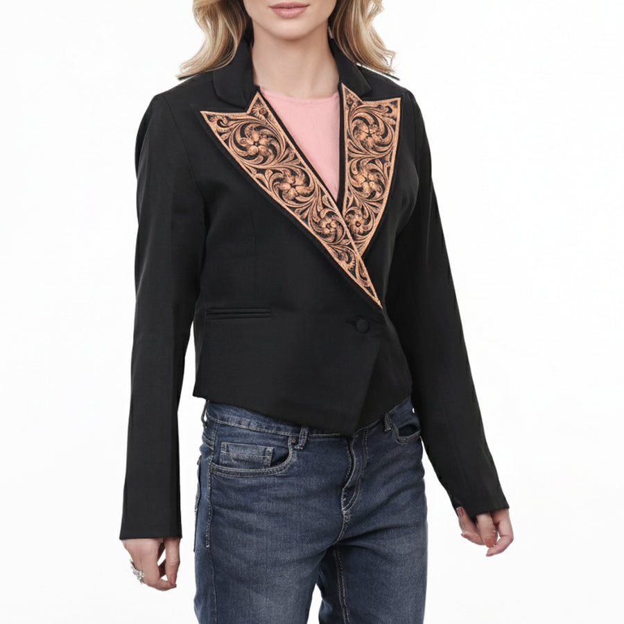 American Darling Genuine leather Hand tooled carved Women Blazer dress jacket ladies Girl ADBZ060