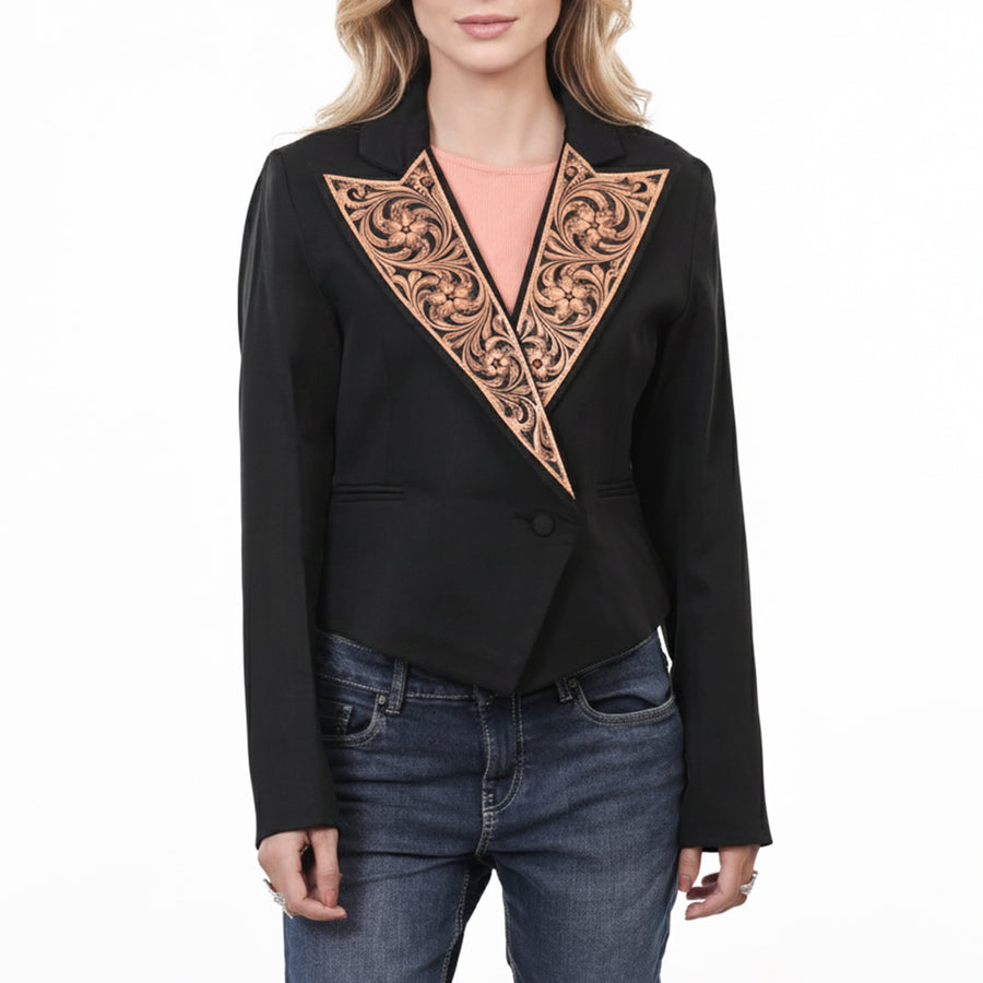 American Darling Genuine leather Hand tooled carved Women Blazer dress jacket ladies Girl ADBZ060 - Uhorse