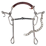 5" Hilason Leather Covered Chain Noseband Hackamore Mechanical Curb Chain