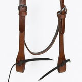 Hilason Western Horse American Genuine Leather Headstall Brown Stainless Steel Hardware