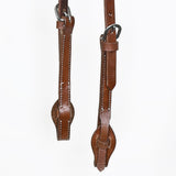 Hilason Western Horse American Genuine Leather Headstall Brown Stainless Steel Hardware