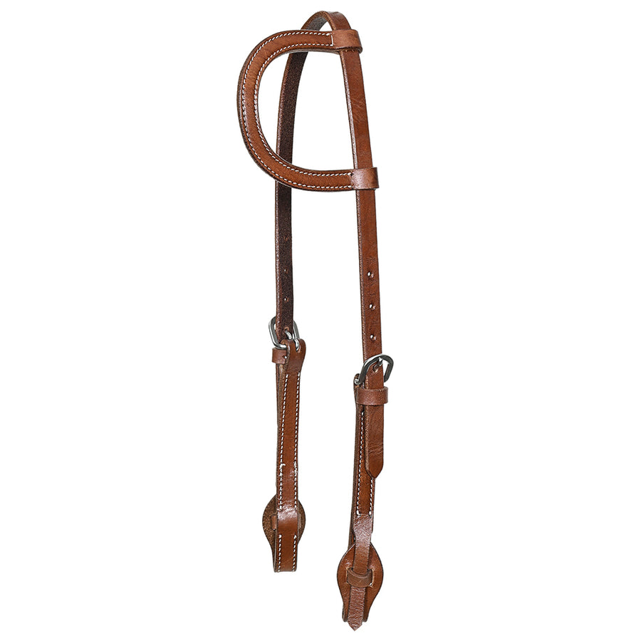 Hilason Western Horse American Genuine Leather Headstall Brown Stainless Steel Hardware - Uhorse